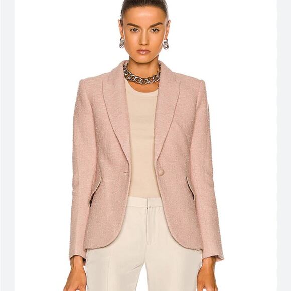 L’Agence Chamberlain petal pink tweed blazer sz 10 - Picture 1 of 10